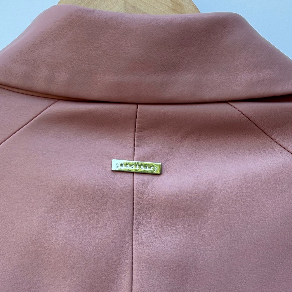 Sanctuary Faux Leather Blazer Jacket Corset Back Tie Pink Women’s XS - Picture 7 of 16